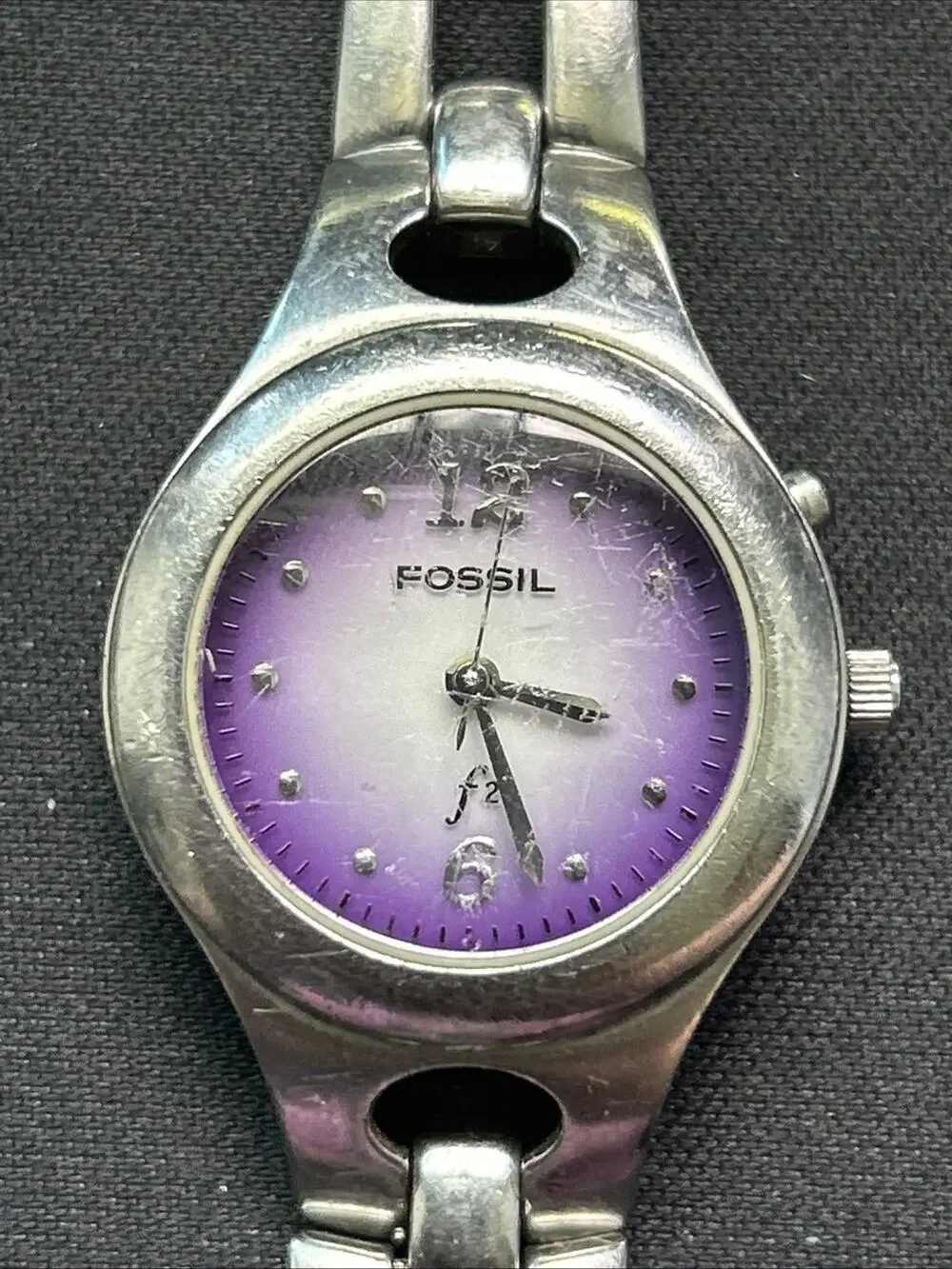 Fossil Purple Dial Silver Tone Women’s Quartz Watch